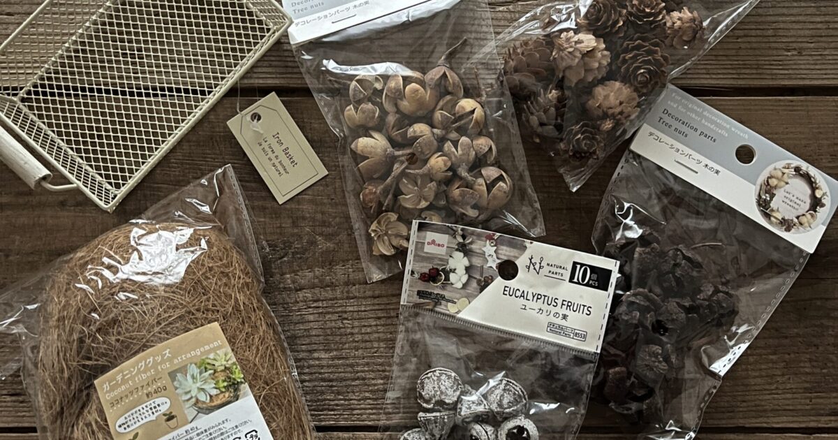 100円ショップの材料で作る木の実のアレンジ｜読みもの｜MeTAS＋